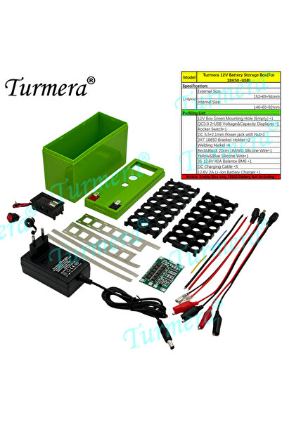 Choice7 صندوق بطاريات تورميرا R108-USB-CDTZ-Green DIY 12V، حامل بطاريات 18650...