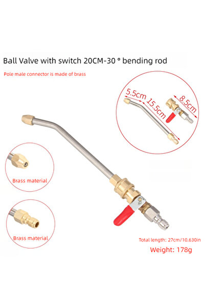 Choice4 عصا تمديد لغسيل السيارات بضغط عالٍ، رمح معدني نفاث 1/4 بوصة مع طرف فو...