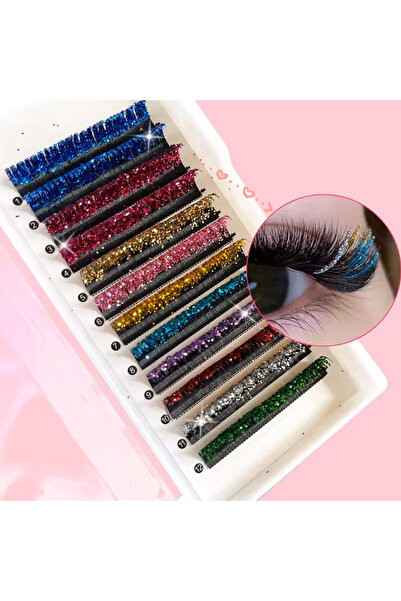Choice5 13mm 0.10mm D 10 colors Fashion Glitter Lash Extensi Crystal Colorful...