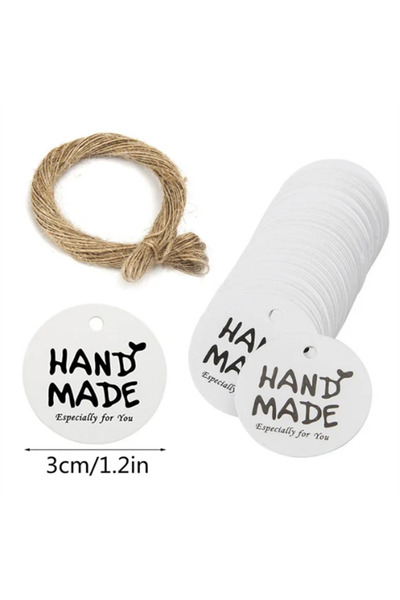 Choice6 100tag20m G 100pcs Kraft Paper Handmade Thank You Gifts Tags for DIY ...