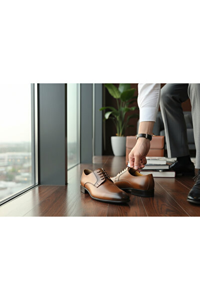 abar classic Men's Genuine Leather Neolite Sole Lace-Up Flat Classic Shoes