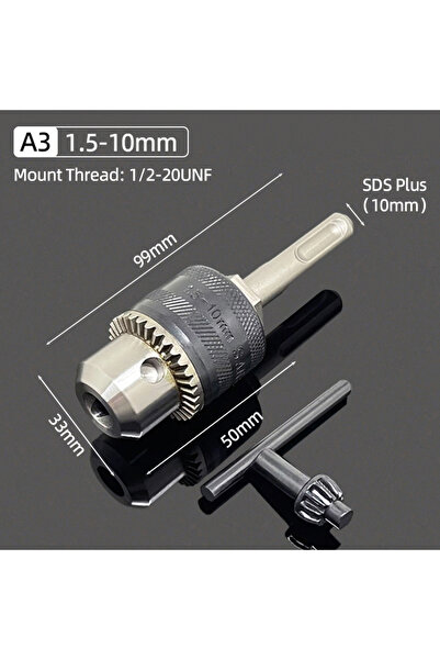 Choice12 (A3) 1.5-10MM Metal 1/2"-20UNF Drill Chuck 2-13MM/1.5-10MM Quick Cha...