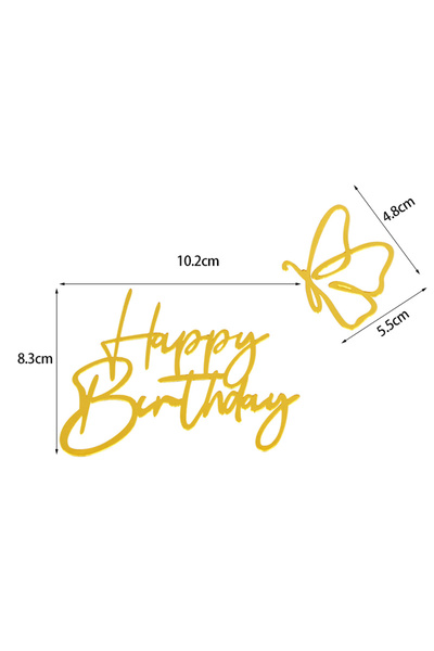 Choice5 1PCS B01 Golden Acrylic Happy Birthday Cake Toppers Adult Kids Birthd...