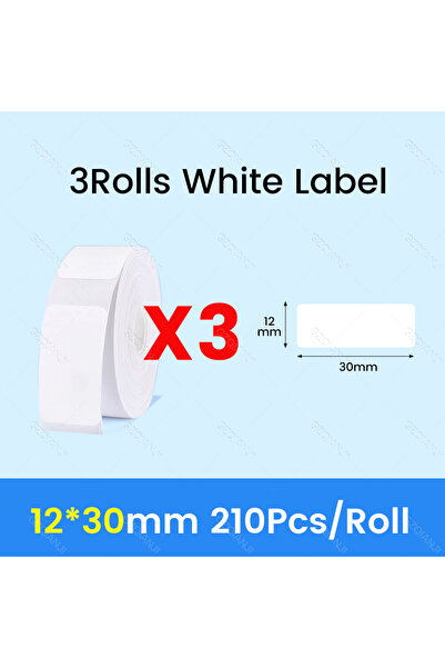 Choice13 3Rolls 12x30mm NiiMBOT D101 D11 D110 Label Thermal Sticker White Adh...
