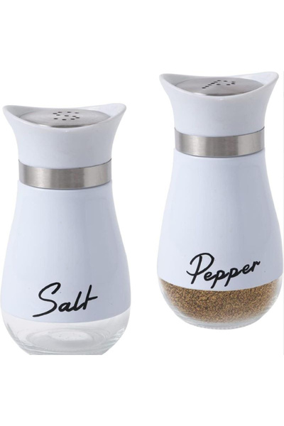 Choice طقم توابل من الفولاذ المقاوم للصدأ والزجاج من دوتريو، طقم أبيض مكون من...