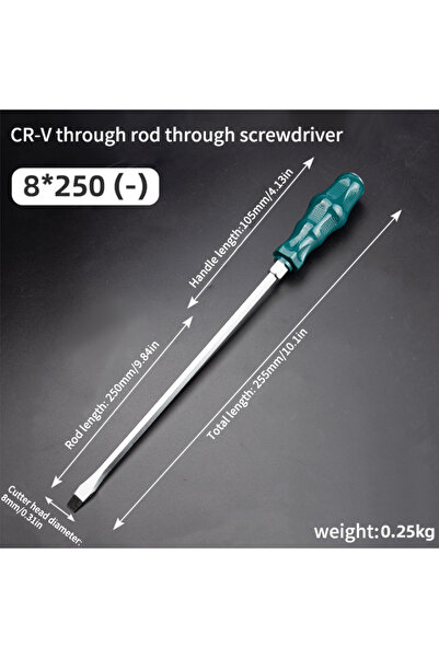 Choice11 8x250 Slotted Super Hard High Manganese Steel Impact Screwdriver - E...