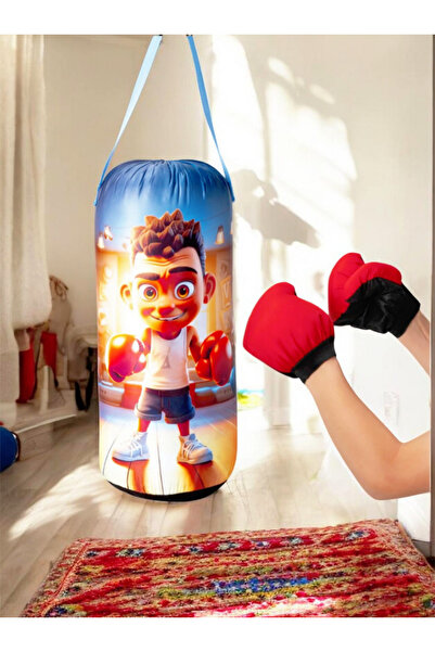 hn sport 2-6 Yaş Çocuk Boks Torbası ve Boks Eldiveni Boks Seti 40X18 cm