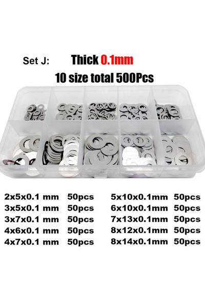 Choice9 Set J 0.1mm 500 500/750/1200Pcs M2 M3 M4 M5 M6 M7 M8 304 A2 Stainless...