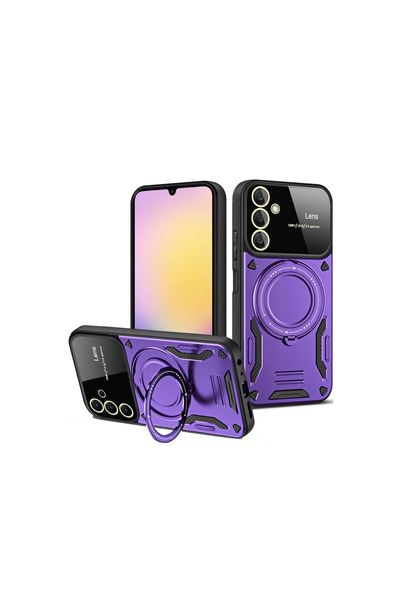 xirshop غطاء حماية لهاتف سامسونج جالاكسي S25 بلس مع حامل للعدسة - بنفسجي