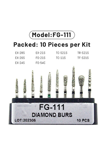 Choice32 FG-111 AG 1 Box Dental Diamond Burs Drill for High Speed Handpiece D...