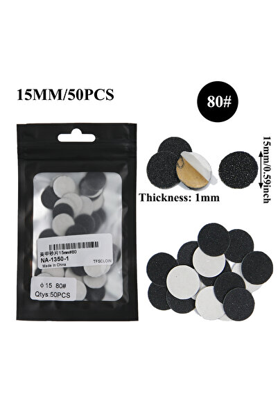 Choice8 50 قطعة - 15 مم - 80 ورق صنفرة عصري قابل للاستبدال، أدوات للعناية بال...