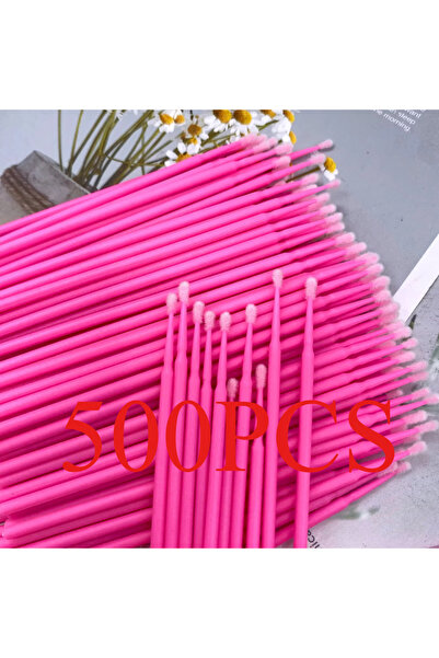 Choice7 500 قطعة وردية اللون، 100/500 قطعة، فرشاة تنظيف الرموش، أعواد قطن دقي...