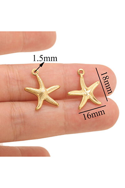 Choice1 A-5PCS 20 قطعة من تعليقات نجم البحر الذهبي المصنوعة من الفولاذ المقاو...