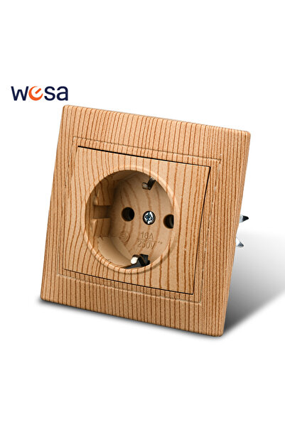 Choice3 fr 1 Socket With Ground WESA Wood Power Sket France Standard Electric...