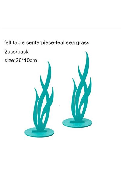 Choice4 قطعتان من عشب البحر بلون أزرق مخضر، قطعتان لتزيين طاولة حفلة حورية ال...
