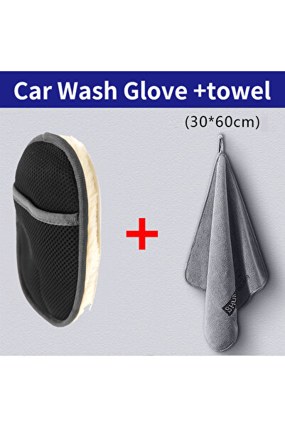 Choice1 gloves X towel Car Styling Wool Soft Car Washing Gloves Cleaning Brus...