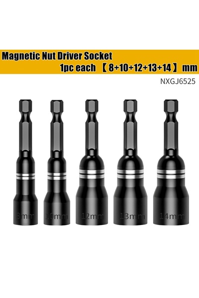 Choice10 5 قطع من رؤوس مفكات براغي مغناطيسية من فولاذ الكروم والفاناديوم للمث...