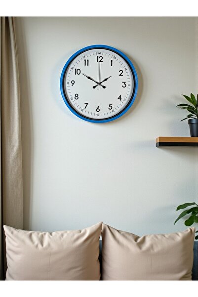 TakÇalıştır ساعة حائط زخرفية زرقاء مقاس 36 سم