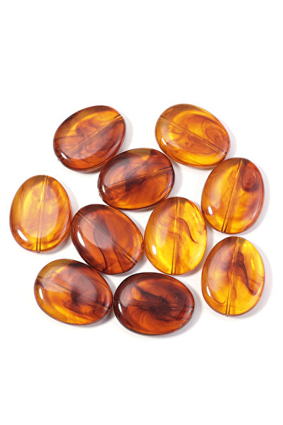Choice6 23.5x29.5mm 10pcs 10-100pcs/lot Amber Color Acrylic Beads Oval Heart ...