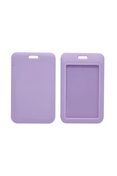 Choice4 حامل بطاقة هوية منزلق بلون بنفسجي، قطعة واحدة، مع نافذة شفافة، لحماية...