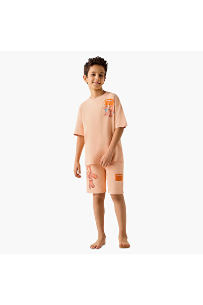 MINECRAFT Boys T-shirt and Shorts Set with Print - Short Sleeves - Round Neck
