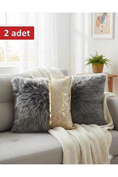 baladı home ev tekstil home collection Lüks 2'li Peluş Kırlent Kılıfı Seti - ...