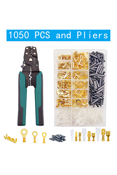 Choice7 1050pcs-and-Pliers-J Boxed Crimp Terminal,Electrical Connector,U/O Sh...