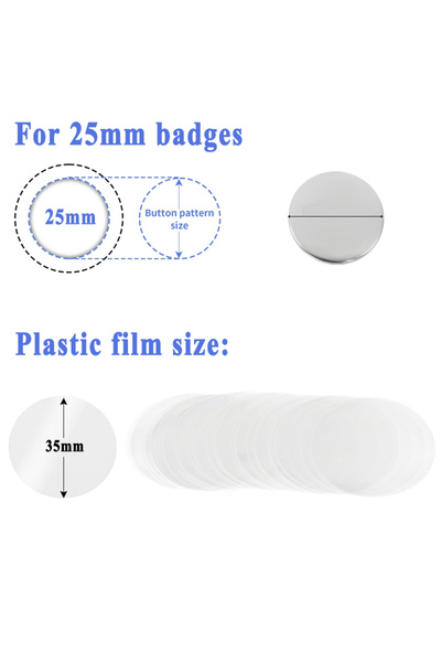 Choice17 200Pcs For 25mm badges 200/500Pcs Button Making Parts Clear Protecti...