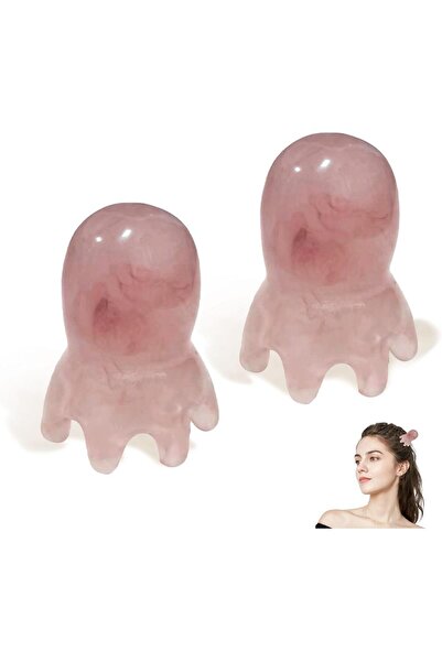 choice2 قطعتان من مشط تدليك فروة الرأس الوردي المصنوع من الراتنج على شكل طوبو...