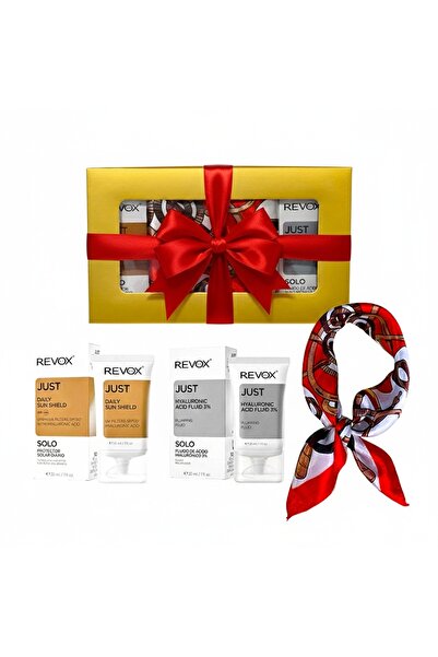 Revox Elysa Set – Hyaluronic Acid Serum 3% 30ml, SPF50 Cream 30ml, Scarf