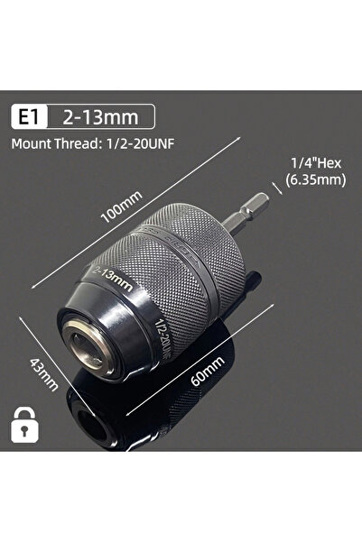 choice2 (E1) 2-13MM Metal 1/2"-20UNF Drill Chuck 2-13MM/1.5-10MM Quick Change...