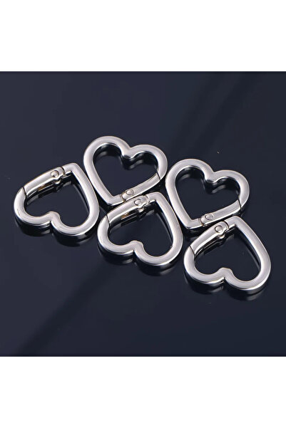 Choice Silver 5Pcs Metal Heart Shape Ring Openable Keyring Leather Craft Bag ...