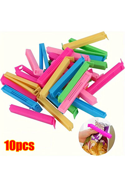 Choice4 ١٠ قطع من مشابك بلاستيكية لإغلاق حقيبة الطعام والوجبات الخفيفة، بألوا...