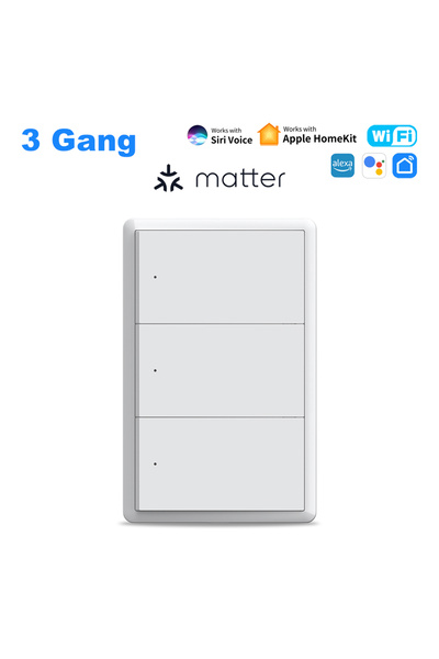 Choice1 مفتاح ضغط ذكي ثلاثي الأزرار من نوع Tuya Matter بتقنية الواي فاي، متوا...