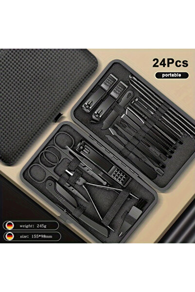 Choice1 طقم أسود مكون من 24 قطعة (8/12/15/20/24 قطعة) من الفولاذ المقاوم للصد...