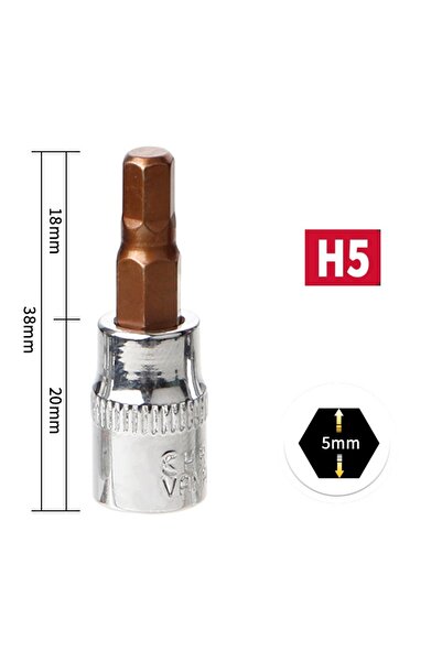 Choice3 H5 1Pc 1/4\" Drive Hex Bit Sket Set Allens Keys Ratchet Drive Adapter...