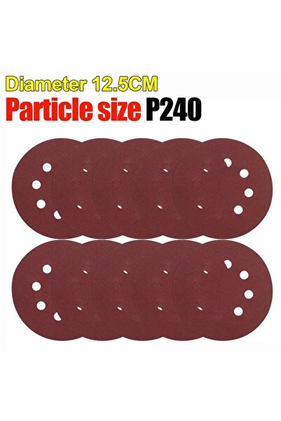 Choice1 10 أقراص صنفرة عالمية بـ 8 ثقوب، حبيبات 240، مقاس 125 مم، ورق صنفرة ل...