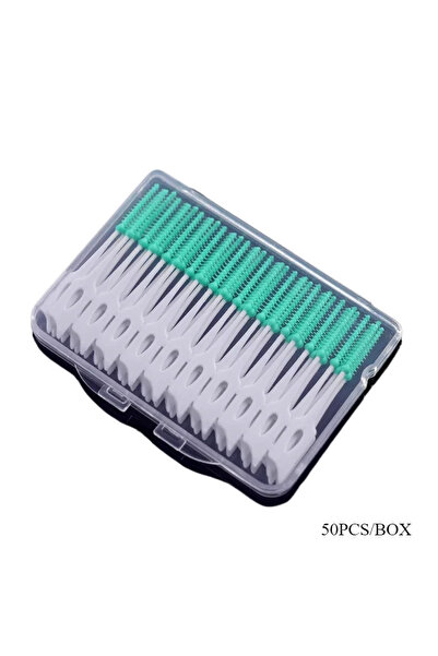 Choice7 فرشاة أسنان سيليكون خضراء 50 قطعة، 200 وحدة، فرشاة أسنان بين الأسنان ...