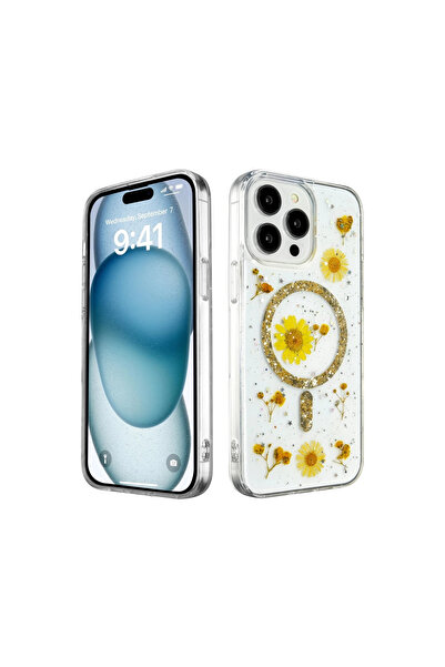 xirshop غطاء حماية لجهاز ايفون 14 برو من ديزى سيلفر ماج سيف - ذهبي