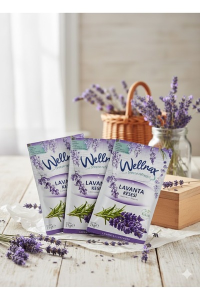 Wellnax Lavanta Kesesi 21 gr - Ferahlatıcı Giysi ve Dolap Kokusu - 3 Adet