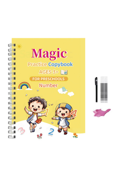Choice4 Number 4pcs Sank Magic Practice Copybook Pen Preschools Kids Calligra...