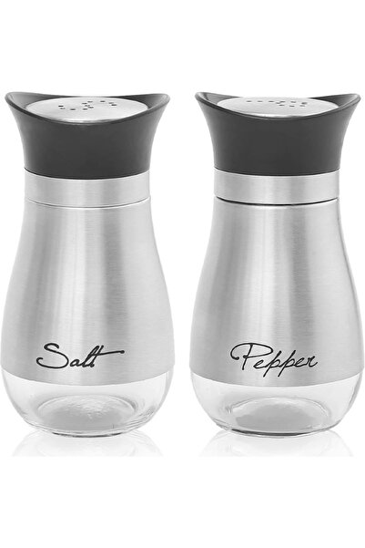 choice2 DUTRIEUX Silver Suit 1Set/2pcs Stainless Steel and Glass Seasoning Bo...