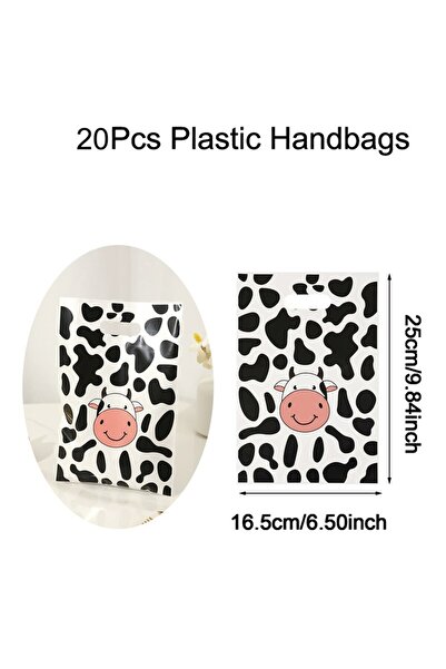Choice1 as shown 20pcs 10/20/50pcs Cow Print Gift Bags Plastic Animal Tote Ba...