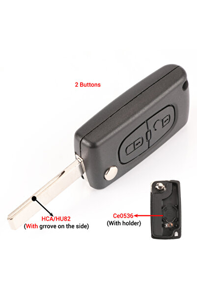 Choice18 for Peugeot 2B HCA Ce0536 jingyuqin 2/3 Button Flip Fob Car key Case...