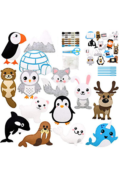 choice2 14pcs Kids Sewing Kit Woodland Animals Craft Kit DIY Sewing Felt Plus...