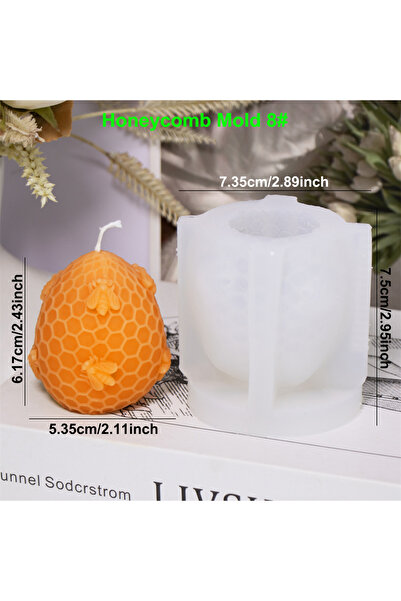 Choice3 قالب قرص العسل ثلاثي الأبعاد على شكل خلية نحل، قالب سيليكون لصنع الشم...