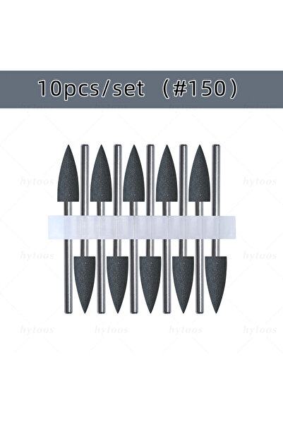 Choice9 أسود (10 قطع) رؤوس مثقاب أظافر مخروطية من السيليكون من HYTOOS مقاس 6*...