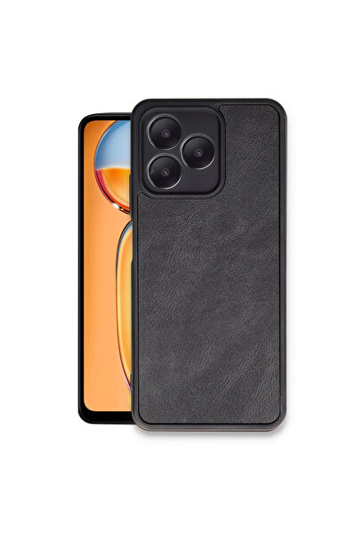 xirshop غطاء حماية جلدي لهاتف ريلمي نوت 50 4G - أسود