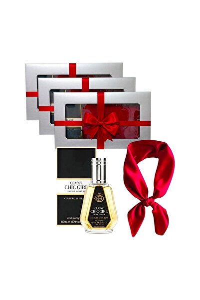 Fragrance World 3 x Elysa Set – Eau de Parfum Classy Chic Girl 50ml, Red sati...