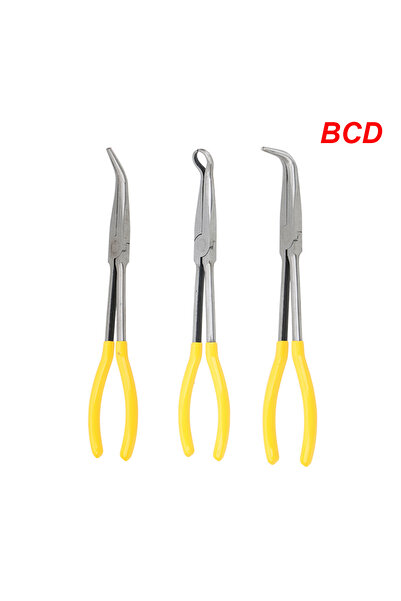 Choice5 BCD DIY Extra Long Nose Pliers Straight Bent Tip Mechanic Equipment H...